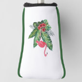 Flamingo tropische bladeren putter golfheadcover (Draai 90)