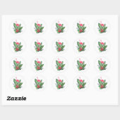 Flamingo tropische bladeren ronde sticker (Vel)