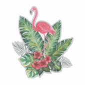 Flamingo tropische bladeren sticker (Voorkant)