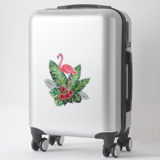 Flamingo tropische bladeren sticker (Koffer)