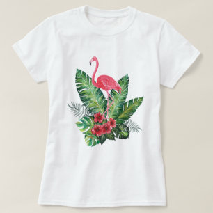 Flamingo tropische bladeren t-shirt