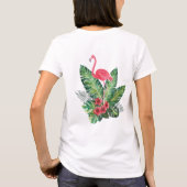 Flamingo tropische bladeren t-shirt (Achterkant)