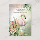Flamingo Tropische Bloemen Display Visitekaartje (Achterkant)