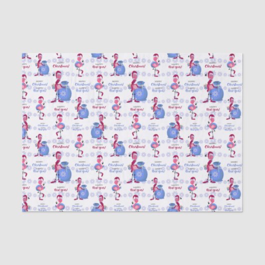Flamingo Tropische Kerst  Tissuepapier (Voorkant)