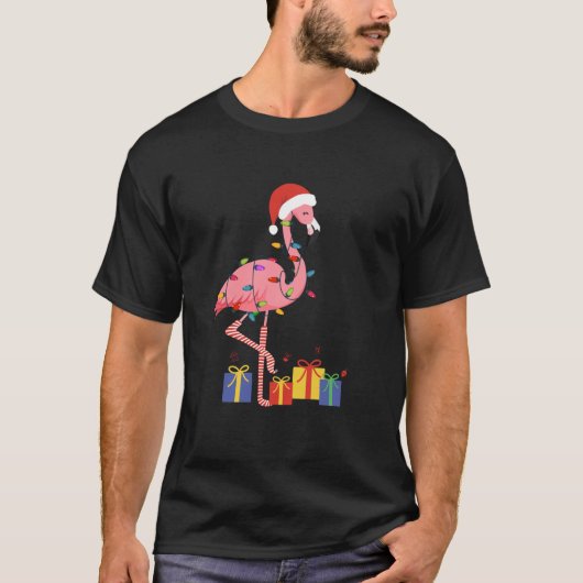 Flamingo Tropische Kerstcadeaus Lichten Flamingo C T-shirt (Voorkant)