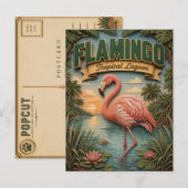 Flamingo Tropische Lagune POPCUT Briefkaart (Voorkant / Achterkant)