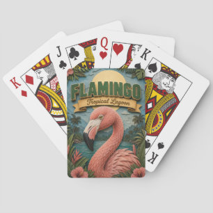 Flamingo Tropische Lagune POPCUT Pokerkaarten