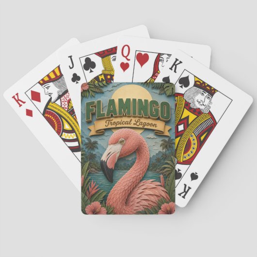 Flamingo Tropische Lagune POPCUT Pokerkaarten (Achterkant)
