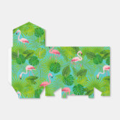 Flamingo tropische palmdoos bedankdoosjes (Uitgevouwen)