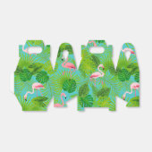 Flamingo tropische palmdoos bedankdoosjes (Uitgevouwen)
