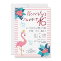 Flamingo tropische roze en blauwe florale 16e