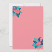 Flamingo tropische roze en blauwe florale 16e kaart (Achterkant)
