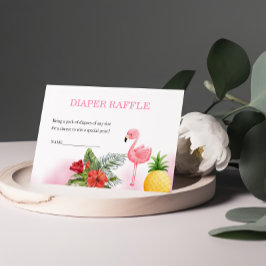 Flamingo Tropische Roze Luier Raffle Informatiekaartje
