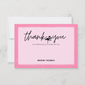 Flamingo Tropische Roze Streep Verjaardag Dank u Bedankkaart (Voorkant)