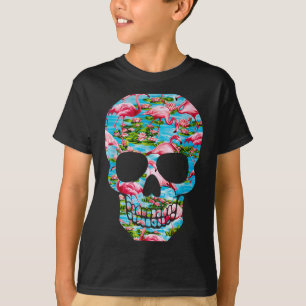 Flamingo Tropische Schedel Zomer Tropische Aloha T-shirt