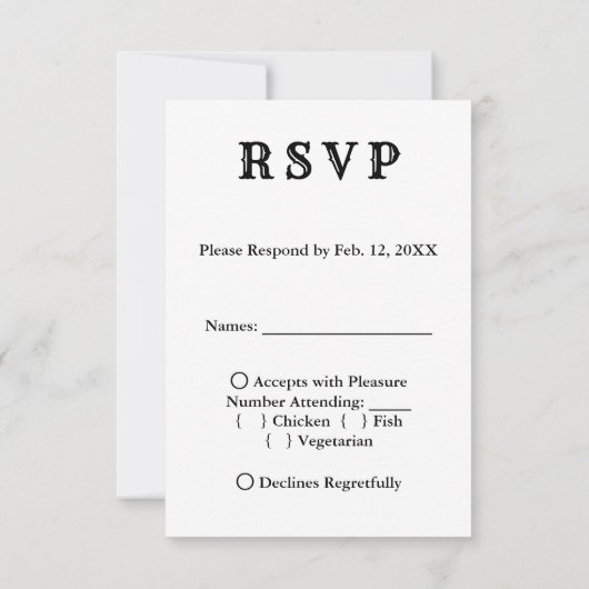 Flamingo Tropische Strand Bruiloft RSVP & Menu (Achterkant)