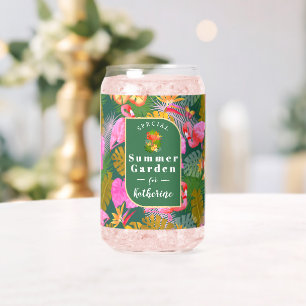Flamingo Tropische Tuin Donkergroen Blikvorm Glas