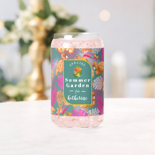 Flamingo Tropische Tuin Turquoise Blikvorm Glas