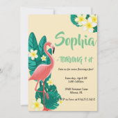 Flamingo Tropische verjaardag Kaart (Voorkant)