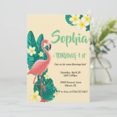 Flamingo Tropische verjaardag Kaart (Staand voorkant)