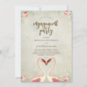 Flamingo Tropische verlovingsfeest uitnodiging (Voorkant)