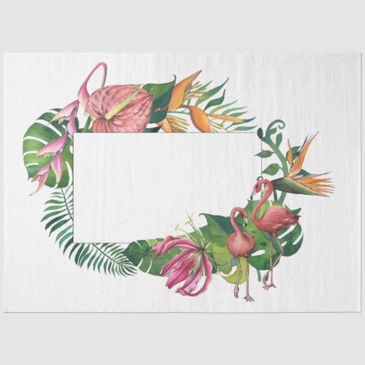 Flamingo Tropische Vibes Serie Design 8 Tissuepapier (Voorkant)