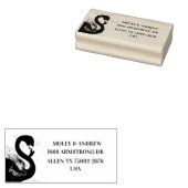 Flamingo Tropische Vogel Bruiloft Retouradres Rubberstempel (Gestempeld)