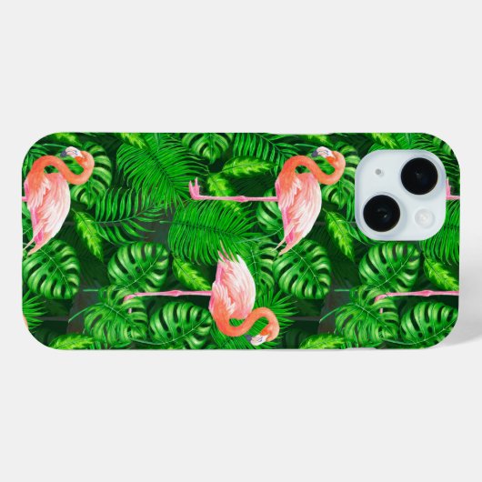 Flamingo tropische waterverf Case-Mate iPhone case (Achterkant (horizontaal))