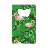 Flamingo tropische waterverf creditkaart flessenopener (Achterkant)