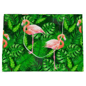 Flamingo tropische waterverf groot cadeauzakje (Voorkant)