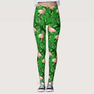 Flamingo tropische waterverf leggings