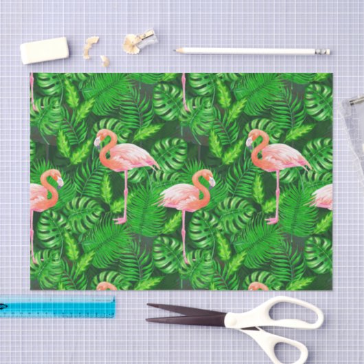 Flamingo tropische waterverf tissuepapier (Craft)