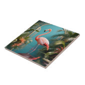 Flamingo Tropische Weerspiegeling Tegeltje (Zijkant)