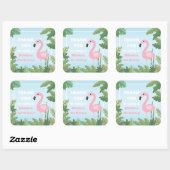 Flamingo Tropische Zomer Bedankt Stickers (Vel)