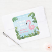 Flamingo Tropische Zomer Bedankt Stickers (Envelop)