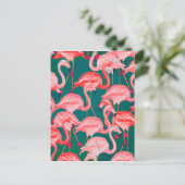 flamingo tropische zomer briefkaart (Staand voorkant)