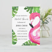 Flamingo Tropische Zomer Hawaïaans Vrijgezellenfee Kaart (Staand voorkant)