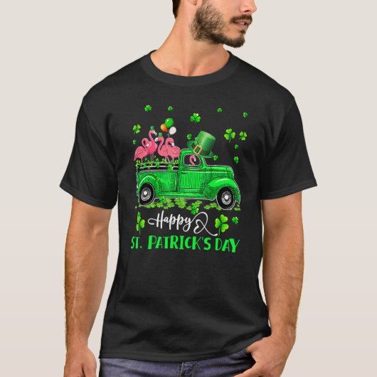 Flamingo Truck Shamrock Green Lucky Shamrock St Pa T-shirt (Voorkant)