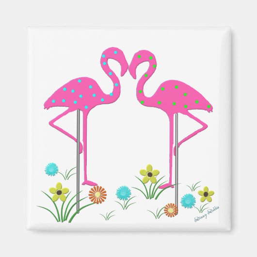 Flamingo tuinmagneet magneet (Voorkant)