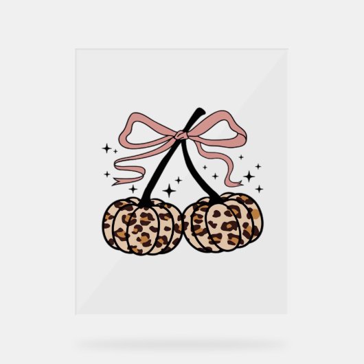 Flamingo Turkey Cute Flamingo Turkey Herfst Leaf T Acryl Bord (Voorkant)