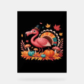 Flamingo Turkey Cute Flamingo Turkey Herfst Leaf T Acryl Bord (Voorkant)