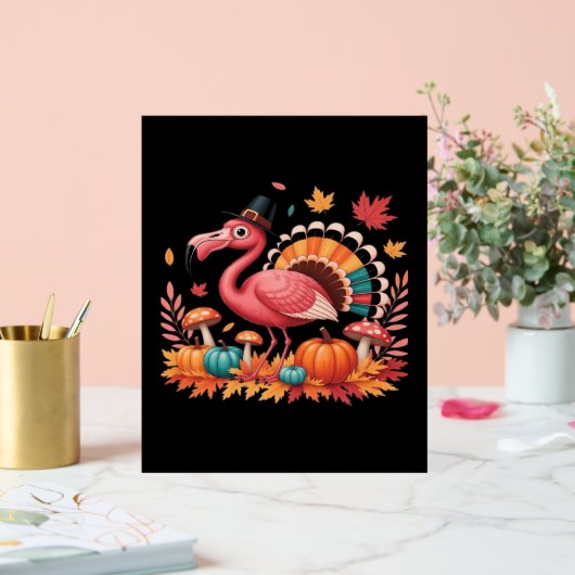 Flamingo Turkey Cute Flamingo Turkey Herfst Leaf T Acryl Bord (Huwelijk)