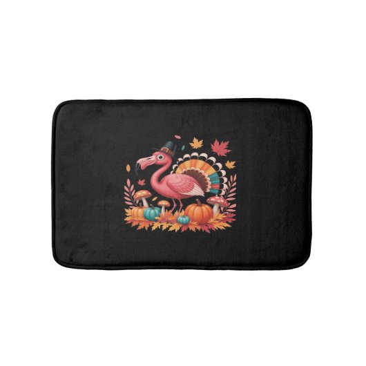 Flamingo Turkey Cute Flamingo Turkey Herfst Leaf T Badmat (Voorkant)