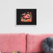 Flamingo Turkey Cute Flamingo Turkey Herfst Leaf T Canvas Afdruk (Insitu (Woonkamer))