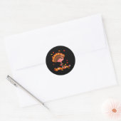 Flamingo Turkey Cute Flamingo Turkey Herfst Leaf T Ronde Sticker (Envelop)