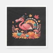 Flamingo Turkey Cute Flamingo Turkey Herfst Leaf T Servet (Voorkant)