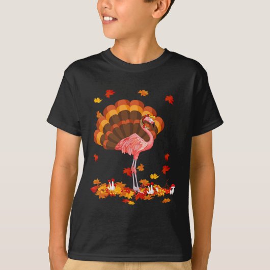 Flamingo Turkey Cute Flamingo Turkey Herfst Leaf T T-shirt (Voorkant)