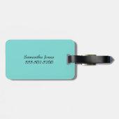 Flamingo Turquoise Trendy Zomer Monogram Bagage Bagagelabel (Achterkant horizontaal)