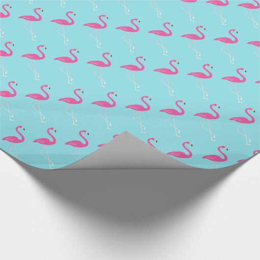 Flamingo Turquoise Wrapping Paper Cadeaupapier (Hoek)