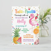 Flamingo Tutti Fruitti Girl 2e verjaardag Kaart (Staand voorkant)